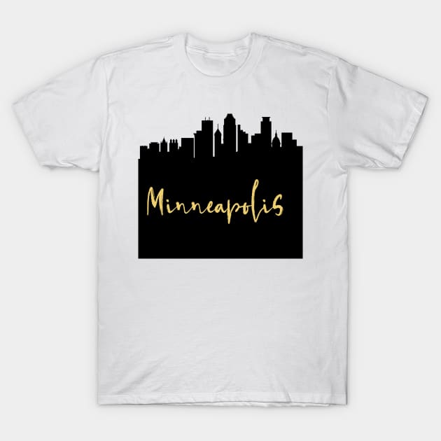 MINNEAPOLIS MINNESOTA DESIGNER SILHOUETTE SKYLINE ART T-Shirt by deificusArt